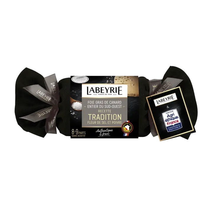 Foie gras de canard entier du Sud-Ouest Tradition fleur de sel et poivre
