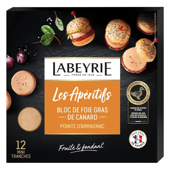 Mini tranches de Foie Gras de Canard Apéritif pointe d'Armagnac