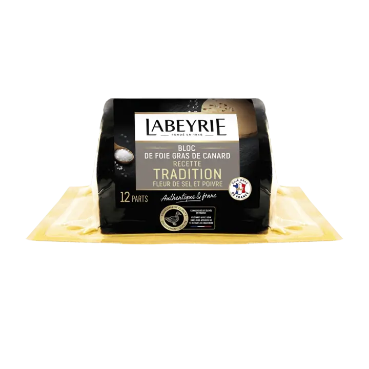 Bloc de Foie gras de canard du Sud-Ouest Tradition fleur de sel et poivre